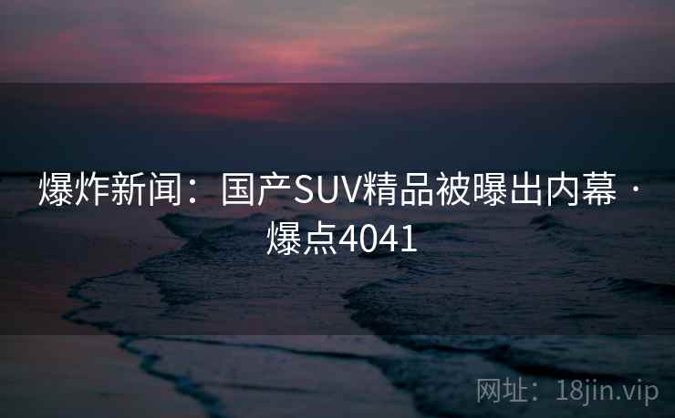爆炸新闻：国产SUV精品被曝出内幕 · 爆点4041